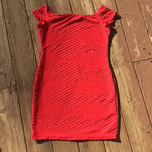 Brat Star Dresses & Skirts - 🍊🍉 Brat Star Red Off Shoulder Ruched Red Dress🍓🥝